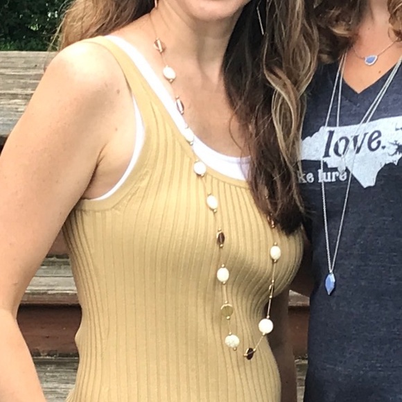 Host pick- Premier Designs 36” Rose Gold Necklace with white marbled stone - Picture 7 of 8